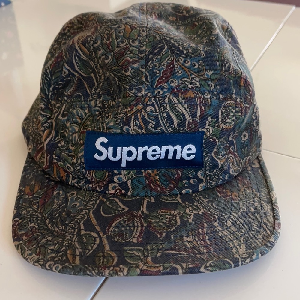 Supreme Paisley Print Navy Blue Cap Unisex